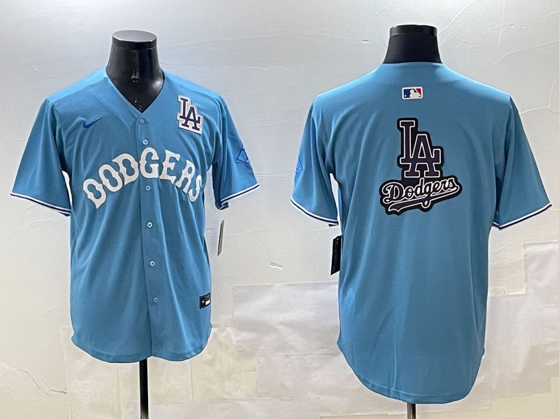 Men Los Angeles Dodgers Blank Light Blue Throwback Game 2025 Nike MLB Jersey style 31->los angeles dodgers->MLB Jersey
